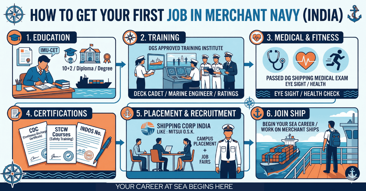 Merchant Navy Job in India 2026: How to Get Your First Job — The Complete Guide